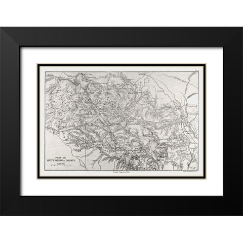Spotsylvania County Virginia - Stanford 1860 Black Modern Wood Framed Art Print with Double Matting by Stanford