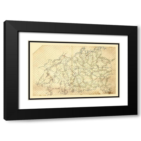 Spotsylvania County Virginia - 1860 Black Modern Wood Framed Art Print with Double Matting by Unknown
