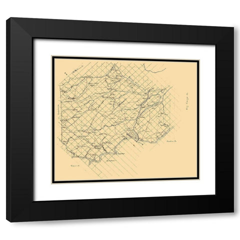 Stafford County Virginia - 1860 Black Modern Wood Framed Art Print with Double Matting by Unknown