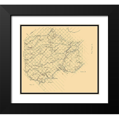 Stafford County Virginia - 1860 Black Modern Wood Framed Art Print with Double Matting by Unknown