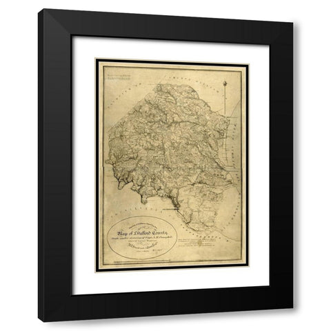 Stafford County Virginia - Campbell 1864 Black Modern Wood Framed Art Print with Double Matting by Campbell