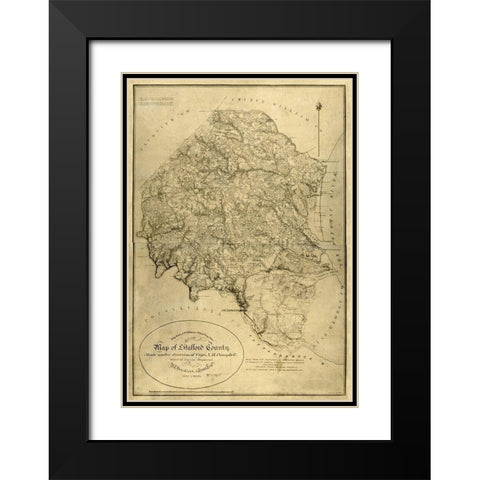 Stafford County Virginia - Campbell 1864 Black Modern Wood Framed Art Print with Double Matting by Campbell