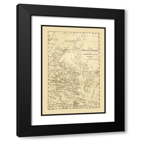 Virginia Tidewaters - Hotchkiss 1873 Black Modern Wood Framed Art Print with Double Matting by Hotchkiss
