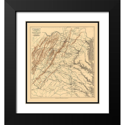Virginia Maryland - Sifton 1912 Black Modern Wood Framed Art Print with Double Matting by Sifton