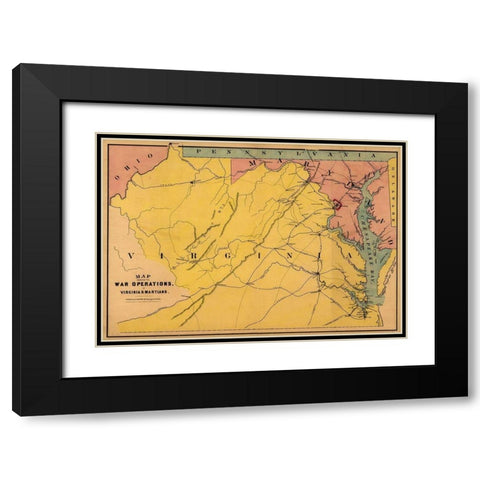 Virginia Maryland - Bufford 1861 Black Modern Wood Framed Art Print with Double Matting by Bufford