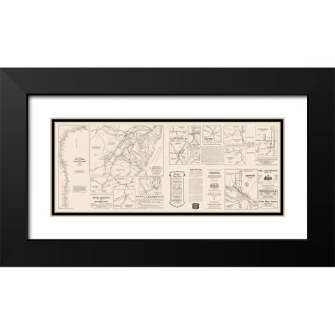 Virginia - 1912 Black Modern Wood Framed Art Print with Double Matting by Unknown
