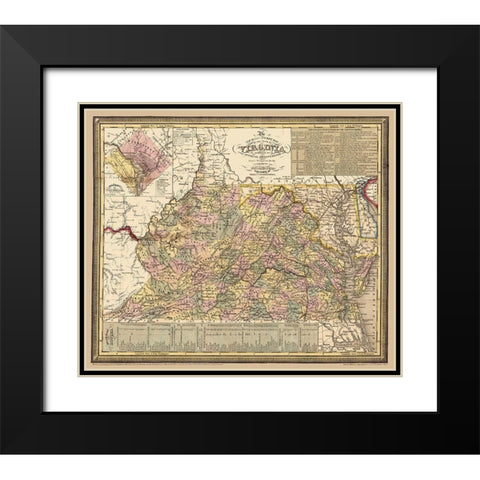 Virginia - Cowperthwait 1853 Black Modern Wood Framed Art Print with Double Matting by Cowperthwait