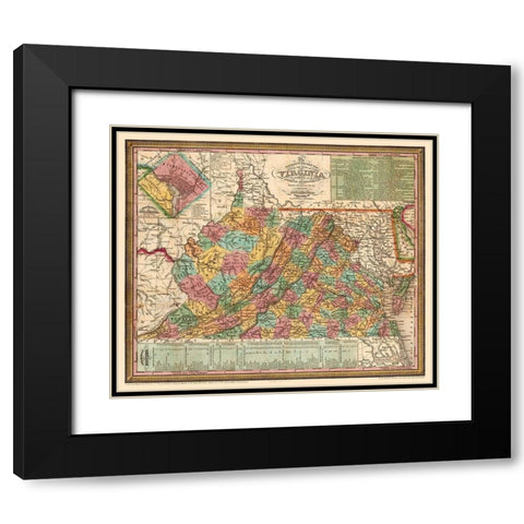 Virginia - Mitchell 1834 Black Modern Wood Framed Art Print with Double Matting by Mitchell