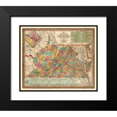 Virginia - Mitchell 1834 Black Modern Wood Framed Art Print with Double Matting by Mitchell