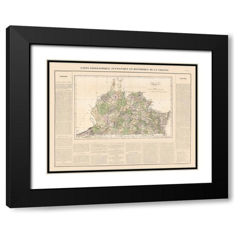 Virginia - 1825 Black Modern Wood Framed Art Print with Double Matting by Unknown