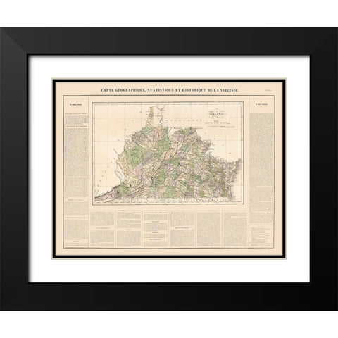 Virginia - 1825 Black Modern Wood Framed Art Print with Double Matting by Unknown