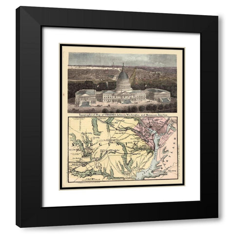 Virginia - Magnus 1861 Black Modern Wood Framed Art Print with Double Matting by Magnus