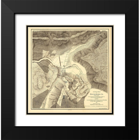Waynesboro Virginia - Holland 1865 Black Modern Wood Framed Art Print with Double Matting by Holland
