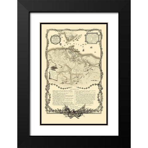 Yorktown Virginia - Tanner 1825 Black Modern Wood Framed Art Print with Double Matting by Tanner