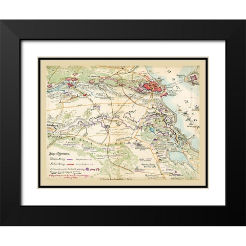 Yorktown Virginia - Heinitzelman 1862 Black Modern Wood Framed Art Print with Double Matting by Heinitzelman