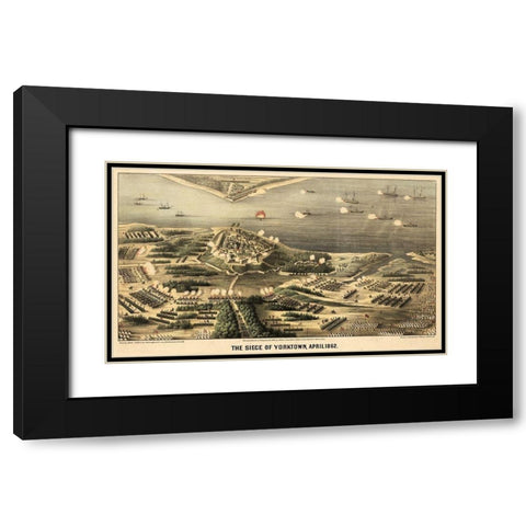 Yorktown Virginia - Worest 1862 Black Modern Wood Framed Art Print with Double Matting by Worest