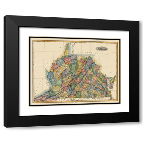 Virginia - Lucas 1823 Black Modern Wood Framed Art Print with Double Matting by Lucas