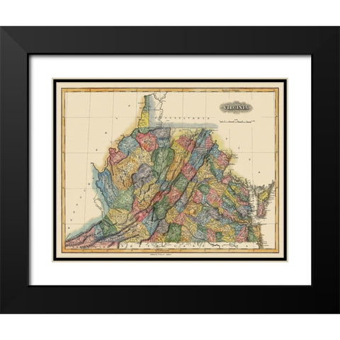 Virginia - Lucas 1823 Black Modern Wood Framed Art Print with Double Matting by Lucas