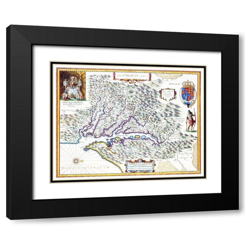 Virginia - 1636 Black Modern Wood Framed Art Print with Double Matting by Powhatan