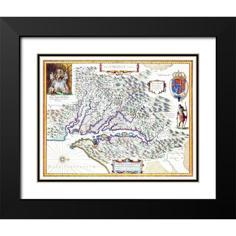 Virginia - 1636 Black Modern Wood Framed Art Print with Double Matting by Powhatan