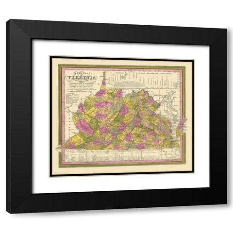 Virginia - Mitchell 1846 Black Modern Wood Framed Art Print with Double Matting by Mitchell