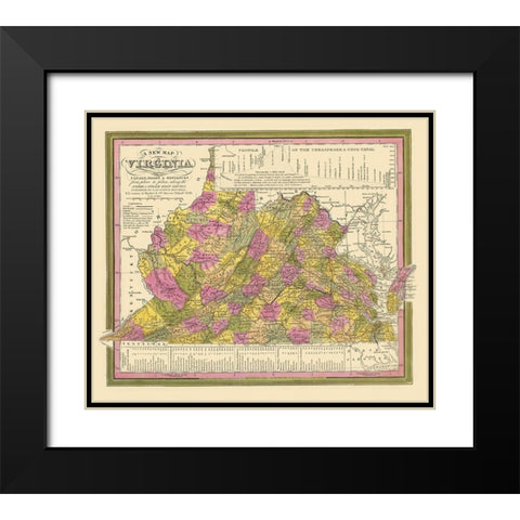 Virginia - Mitchell 1846 Black Modern Wood Framed Art Print with Double Matting by Mitchell