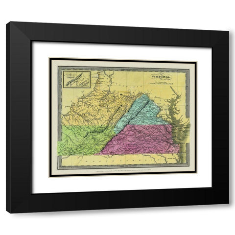 Virginia - Burr 1834 Black Modern Wood Framed Art Print with Double Matting by Burr