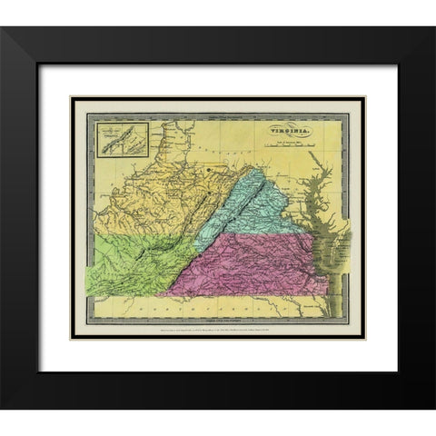 Virginia - Burr 1834 Black Modern Wood Framed Art Print with Double Matting by Burr