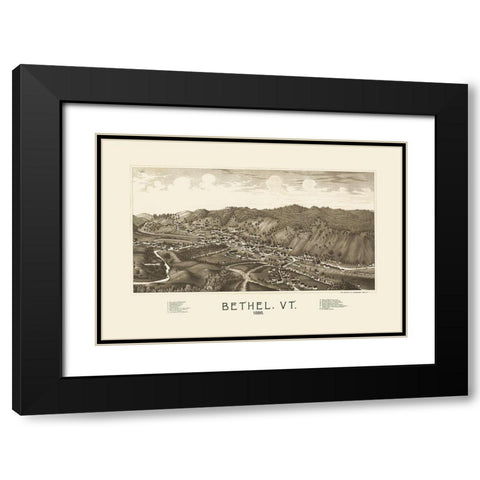 Bethel Vermont - Burleigh 1886 Black Modern Wood Framed Art Print with Double Matting by Burleigh