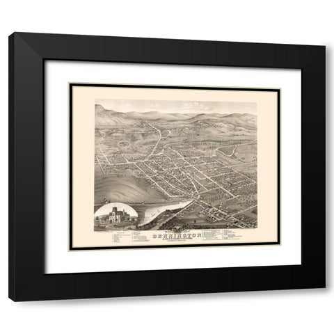 Bennington Vermont - Stoner 1877 Black Modern Wood Framed Art Print with Double Matting by Stoner