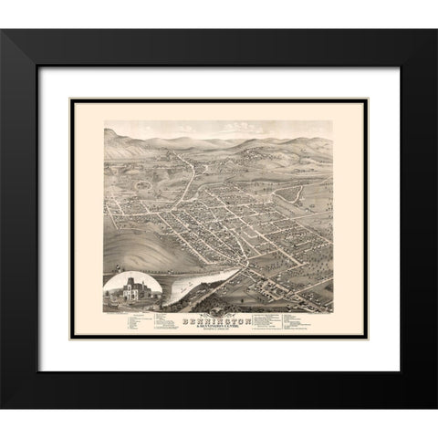 Bennington Vermont - Stoner 1877 Black Modern Wood Framed Art Print with Double Matting by Stoner