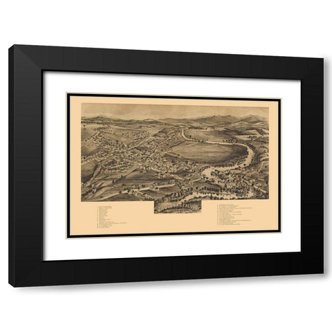 Enosburg Falls Vermont - Norris 1892 Black Modern Wood Framed Art Print with Double Matting by Norris