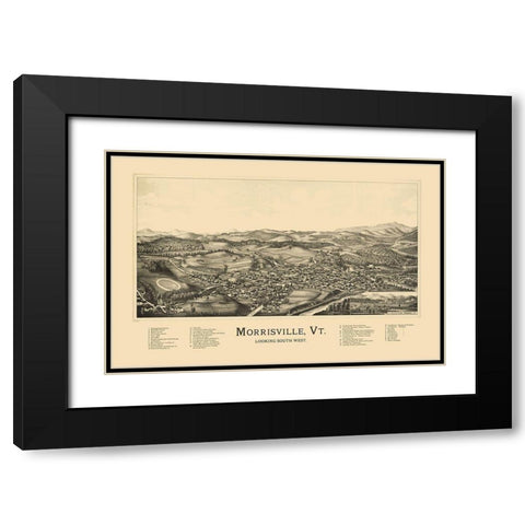 Morrisville Vermont - Norris 1889 Black Modern Wood Framed Art Print with Double Matting by Norris