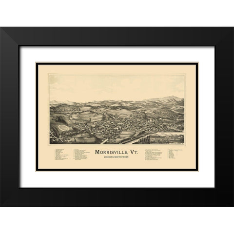 Morrisville Vermont - Norris 1889 Black Modern Wood Framed Art Print with Double Matting by Norris