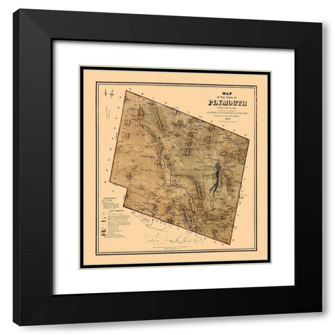Plymouth Vermont - Hager 1859 Black Modern Wood Framed Art Print with Double Matting by Hager