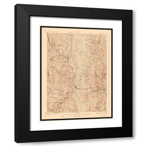 Randolf Vermont Quad - USGS 1926 Black Modern Wood Framed Art Print with Double Matting by USGS
