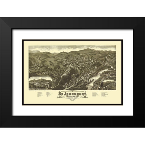 Saint Johnsbury Vermont - Norris 1884 Black Modern Wood Framed Art Print with Double Matting by Norris