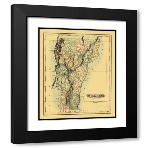Vermont - 1870 Black Modern Wood Framed Art Print with Double Matting by Unknown