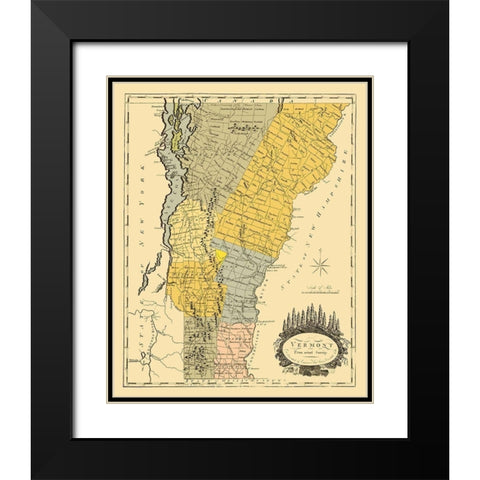 Vermont - Doolittle 1814 Black Modern Wood Framed Art Print with Double Matting by Doolittle