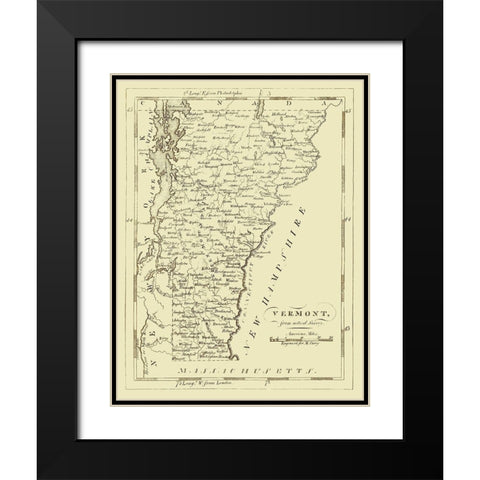 Vermont - Carey 1796 Black Modern Wood Framed Art Print with Double Matting by Carey