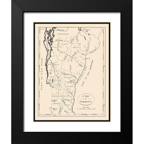 Vermont - Morse 1794 Black Modern Wood Framed Art Print with Double Matting by Morse