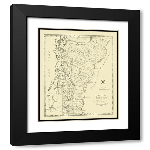 Vermont - Reid 1796 Black Modern Wood Framed Art Print with Double Matting by Reid