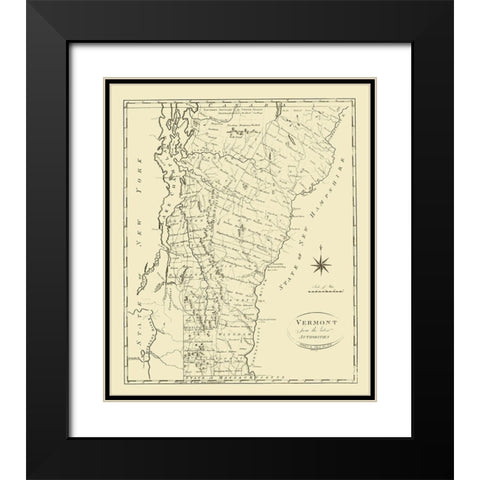 Vermont - Reid 1796 Black Modern Wood Framed Art Print with Double Matting by Reid