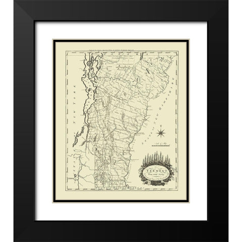 Vermont - Carey 1795 Black Modern Wood Framed Art Print with Double Matting by Carey