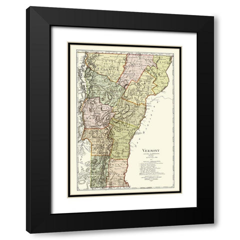 Vermont - Bohn 1796 Black Modern Wood Framed Art Print with Double Matting by Bohn