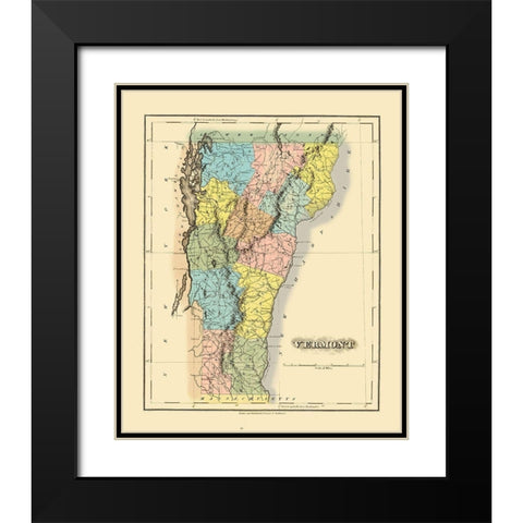 Vermont - Lucas 1822 Black Modern Wood Framed Art Print with Double Matting by Lucas
