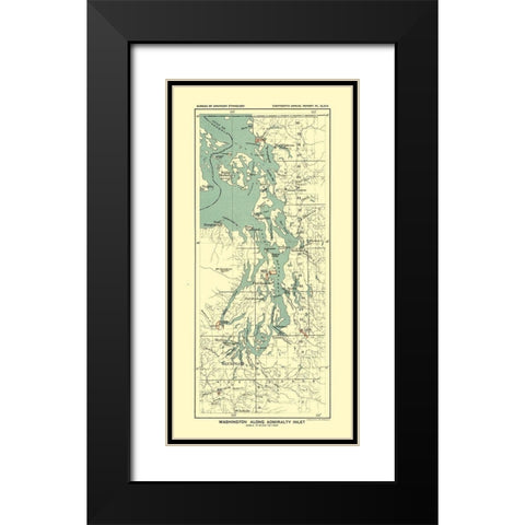 Washington - Admiralty Inlet - Hoen 1896 Black Modern Wood Framed Art Print with Double Matting by Hoen