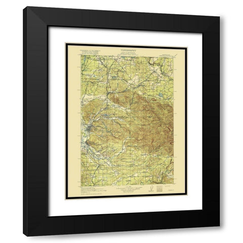 Chehalis Washington Quad - USGS 1916 Black Modern Wood Framed Art Print with Double Matting by USGS