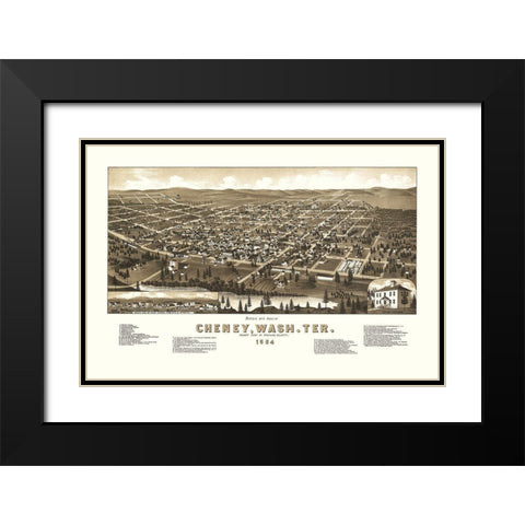 Cheney Washington - Wellge 1884 Black Modern Wood Framed Art Print with Double Matting by Wellge