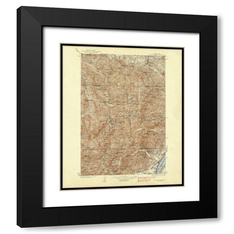 Mt Constance Washington Quad - USGS 1938 Black Modern Wood Framed Art Print with Double Matting by USGS